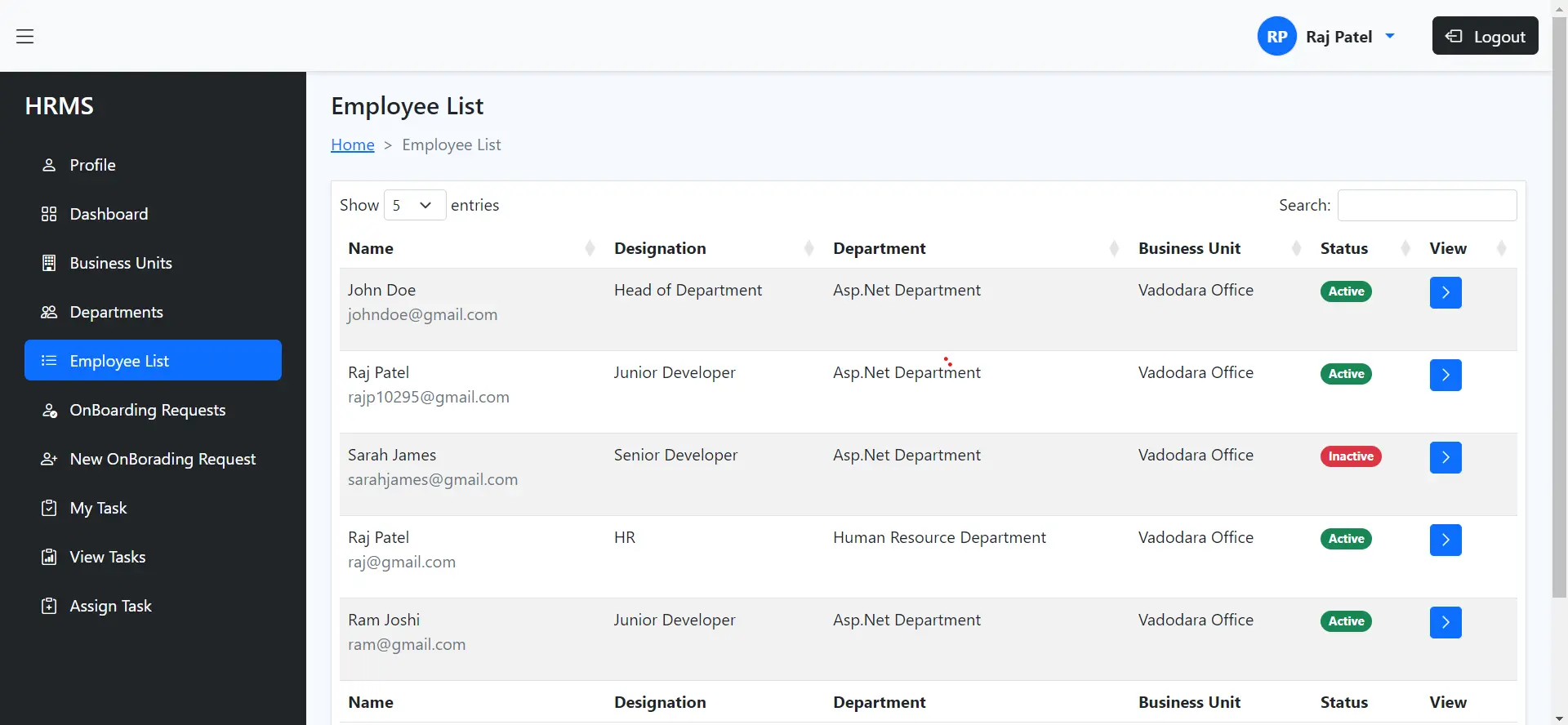 employee onboarding web app